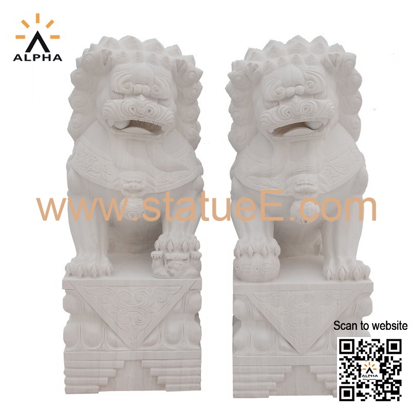 Marble Foo dog statue